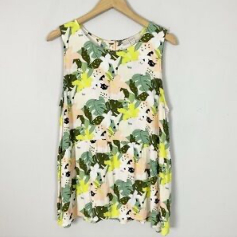 LOFT colorful peplum top size M EUC